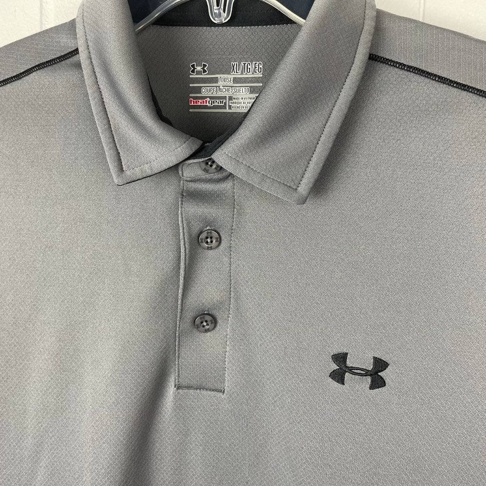 Under Armour Heat Gear Polo Shirt Gray Loose XL - Picture 5 of 6